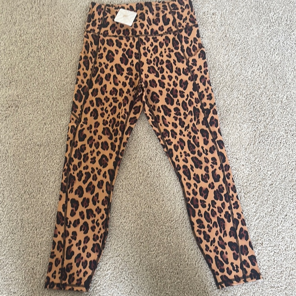 Fabletics leopard leggings. Size medium